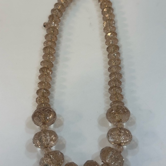 Lydell NYC Champagne Faceted Chunky Beaded Statement Necklace | Graduated 16”L - Picture 3 of 11